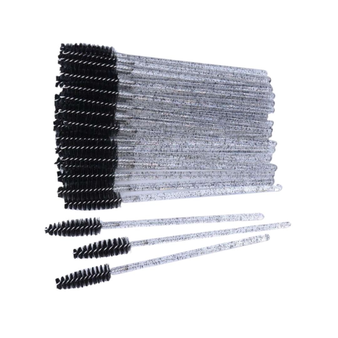 Disposable Mascara Wands - Black Sparkly - Pack of 50
