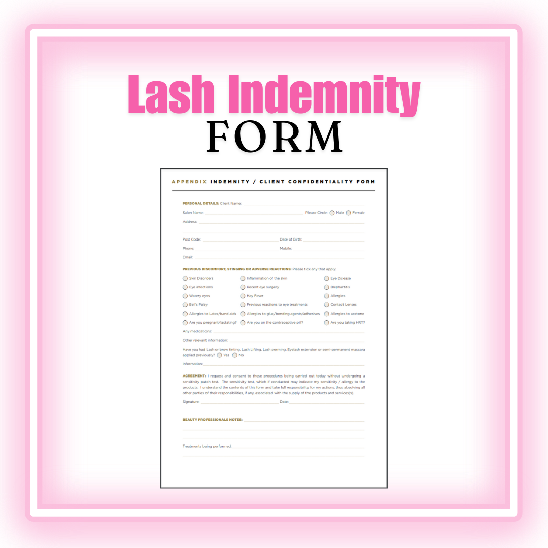 Lash Indemnity - FORM [digital download]
