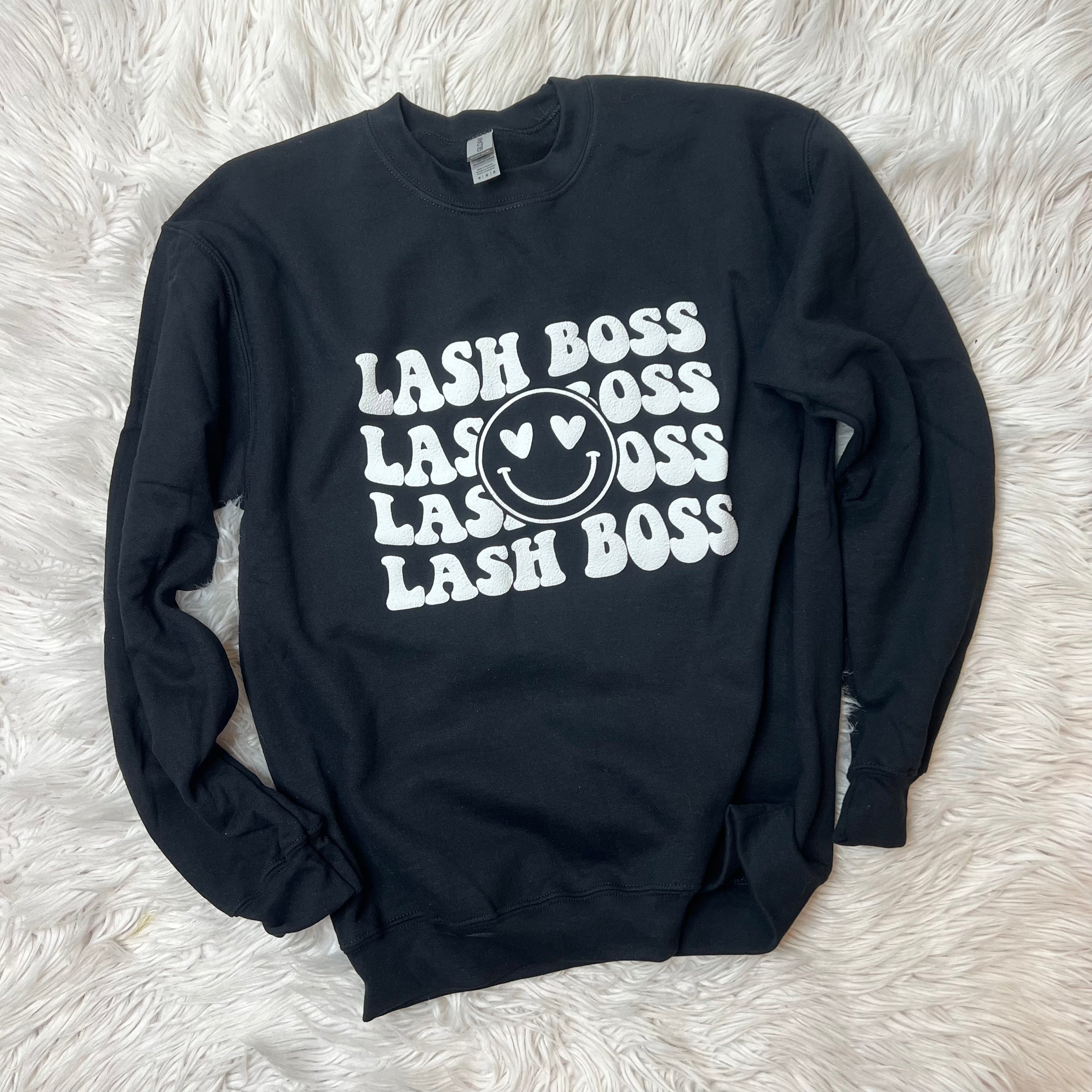 Lash Boss (with smiley face) - Crewneck Sweatshirt