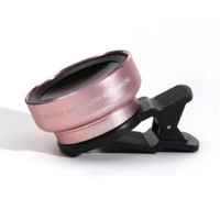 2-in-1 HD Macro & Wide Angle Phone Lens - Rose Gold