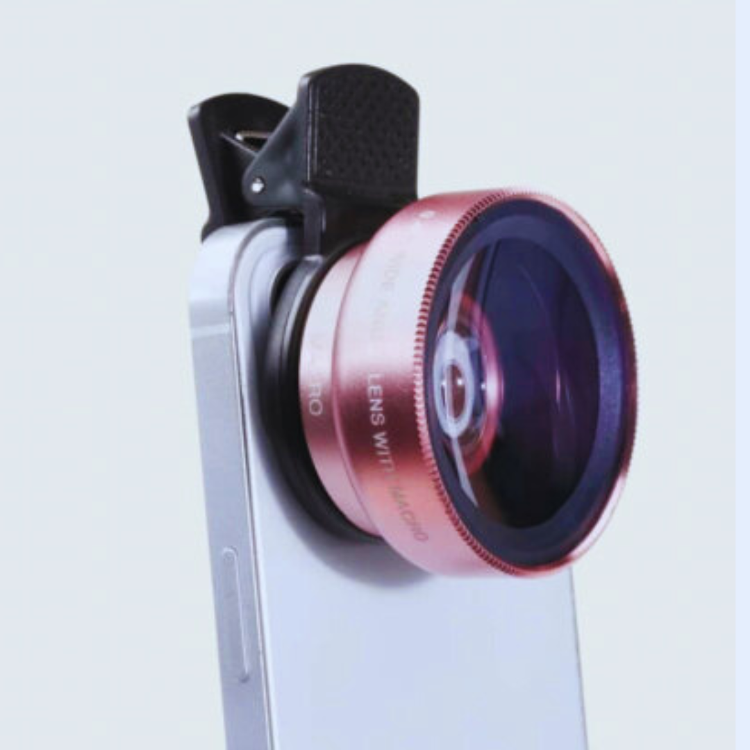 2-in-1 HD Macro & Wide Angle Phone Lens - Rose Gold