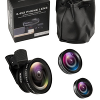 2-in-1 HD Macro & Wide Angle Phone Lens - Black